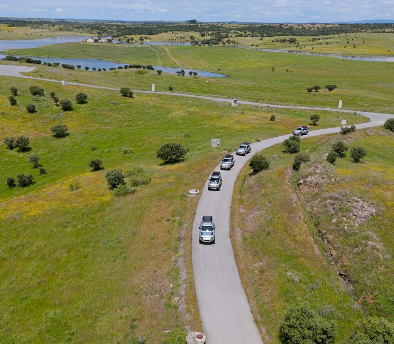 Convoy DRIVEXPLORE em estrada panorâmica no Alentejo